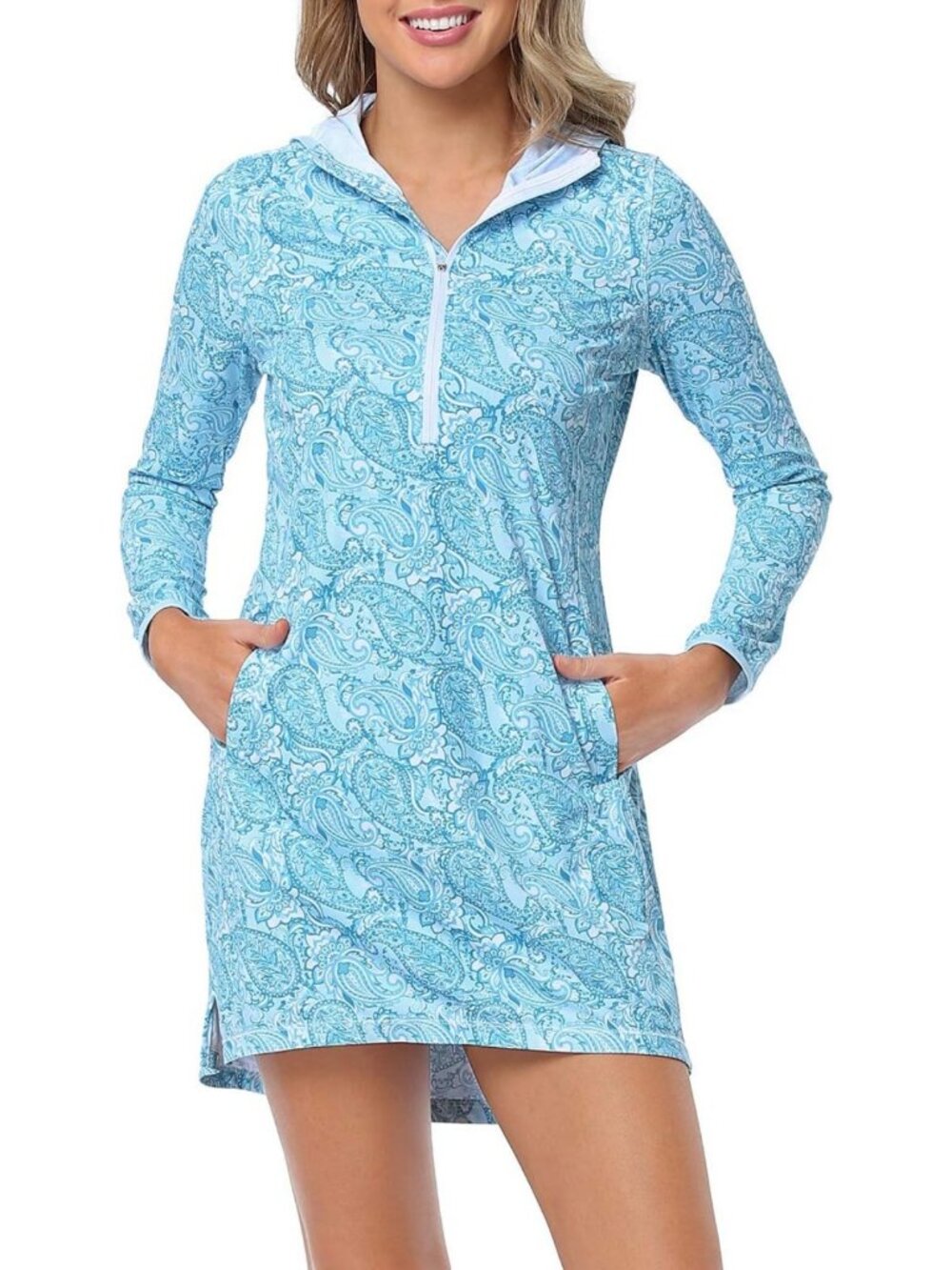Stylish Women's Beach Cover-Up Dress | UPF 50 UV Protection | Long Sleeve Tunic